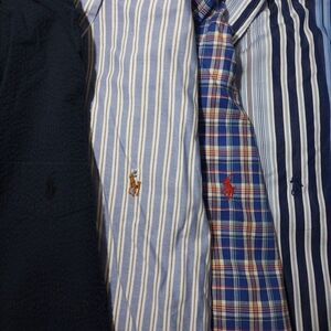 Lot Of 4 Ralph Lauren Men's XL Shirts Button Up Multicolor 3 Long Sleeve 1 Short
